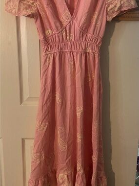 Pink Paisley-Print Cotton Dress